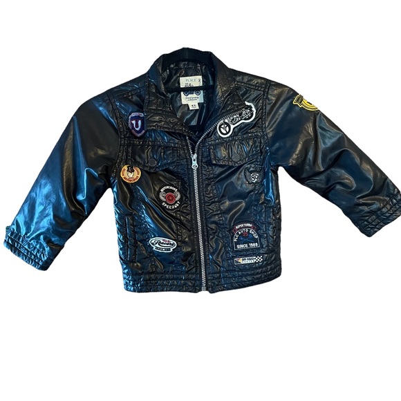 The Children's Place Other - Childrens Place Vintage 1989 Black Patched Motorcycle Jacket Size 4T